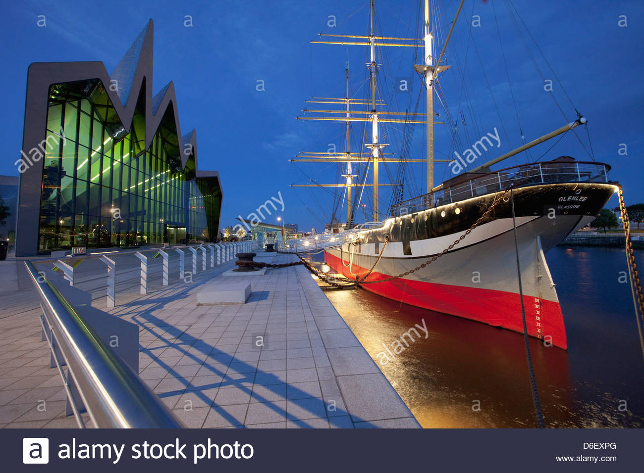 Tall Ship Transport Museum Glasgow Sailing Night Stock Photo, Royalty