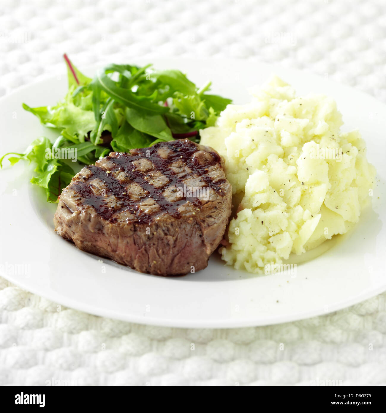 Fillet Steak and Mashed Potato Stock Photo, Royalty Free Image