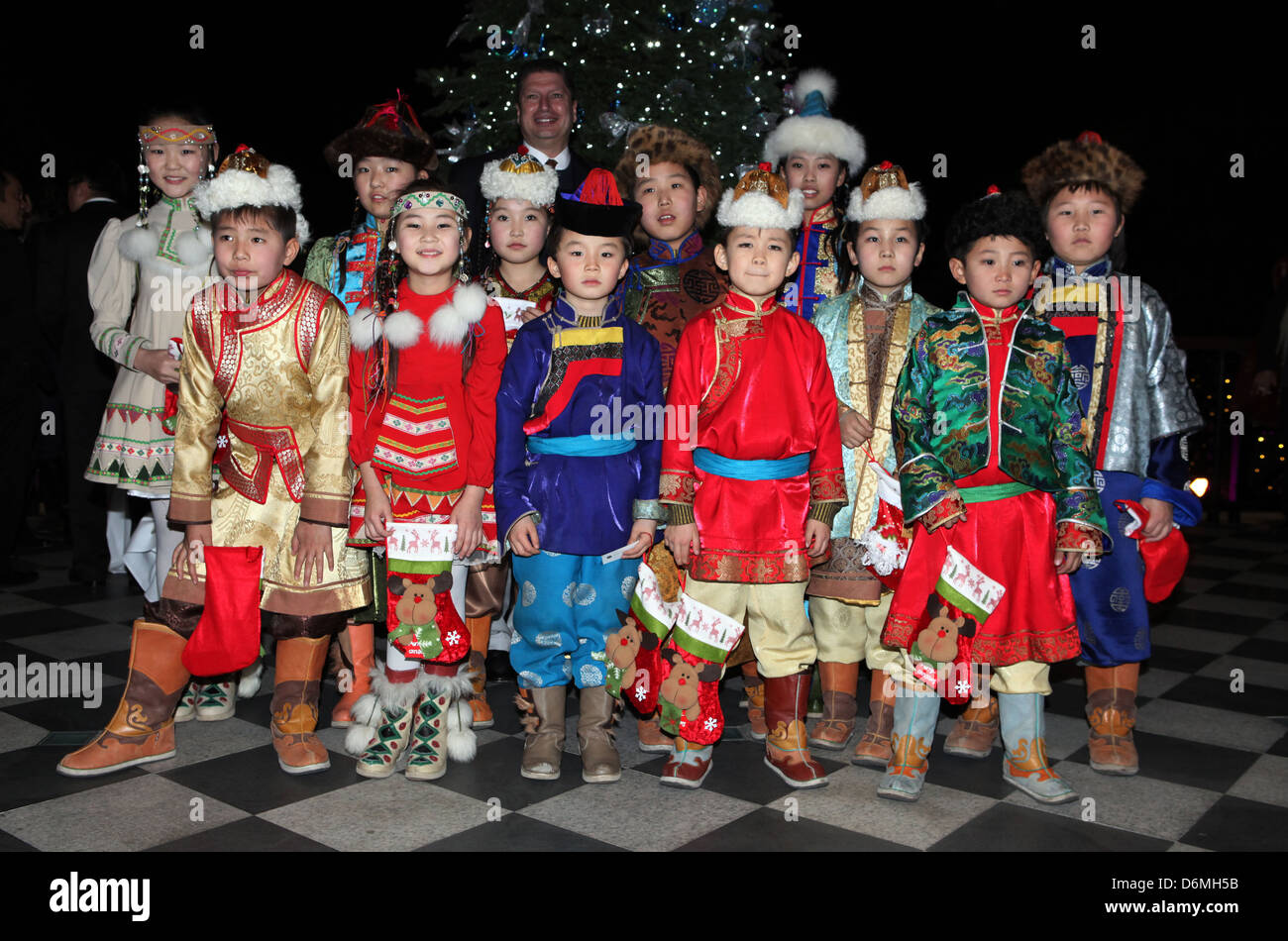 Hong Kong, China, group of children in traditional dress Stock Photo, Royalty Free Image