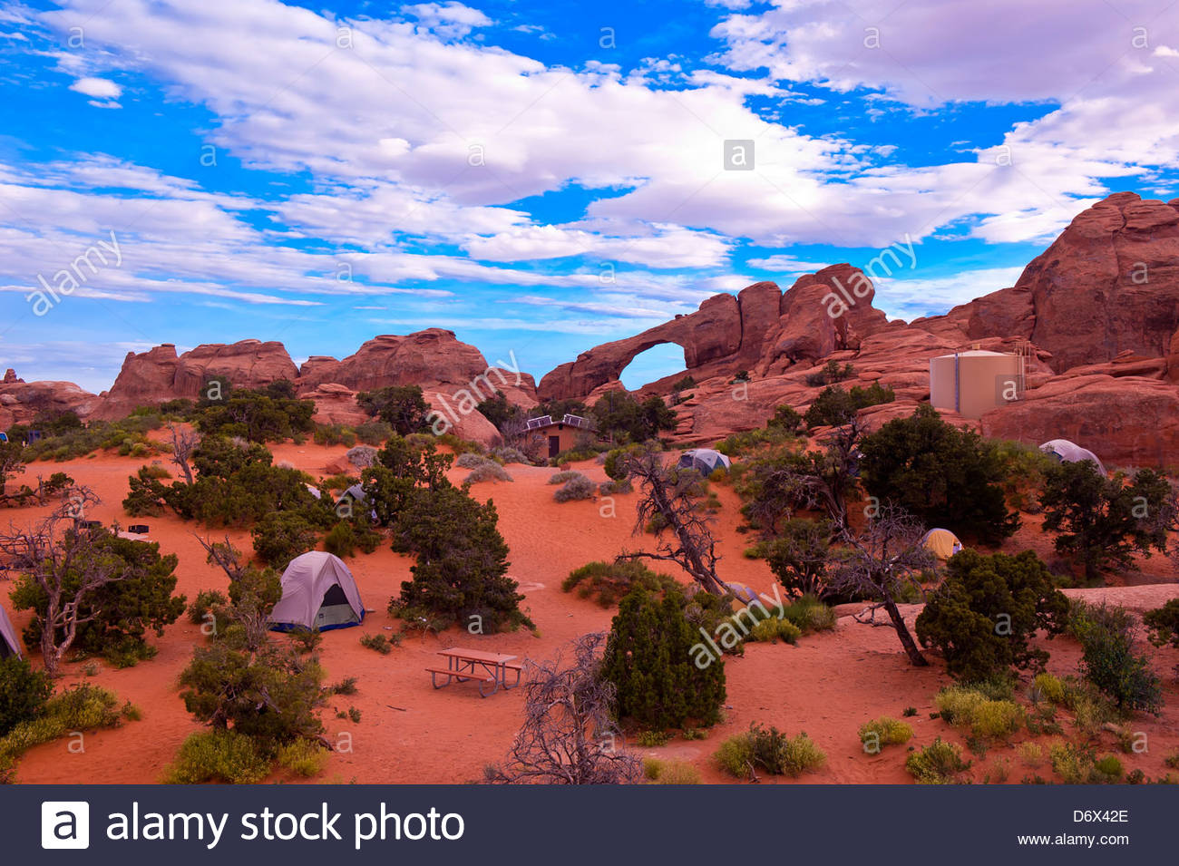 Camping At Devils Garden Campground In Arches National Park Near Stock