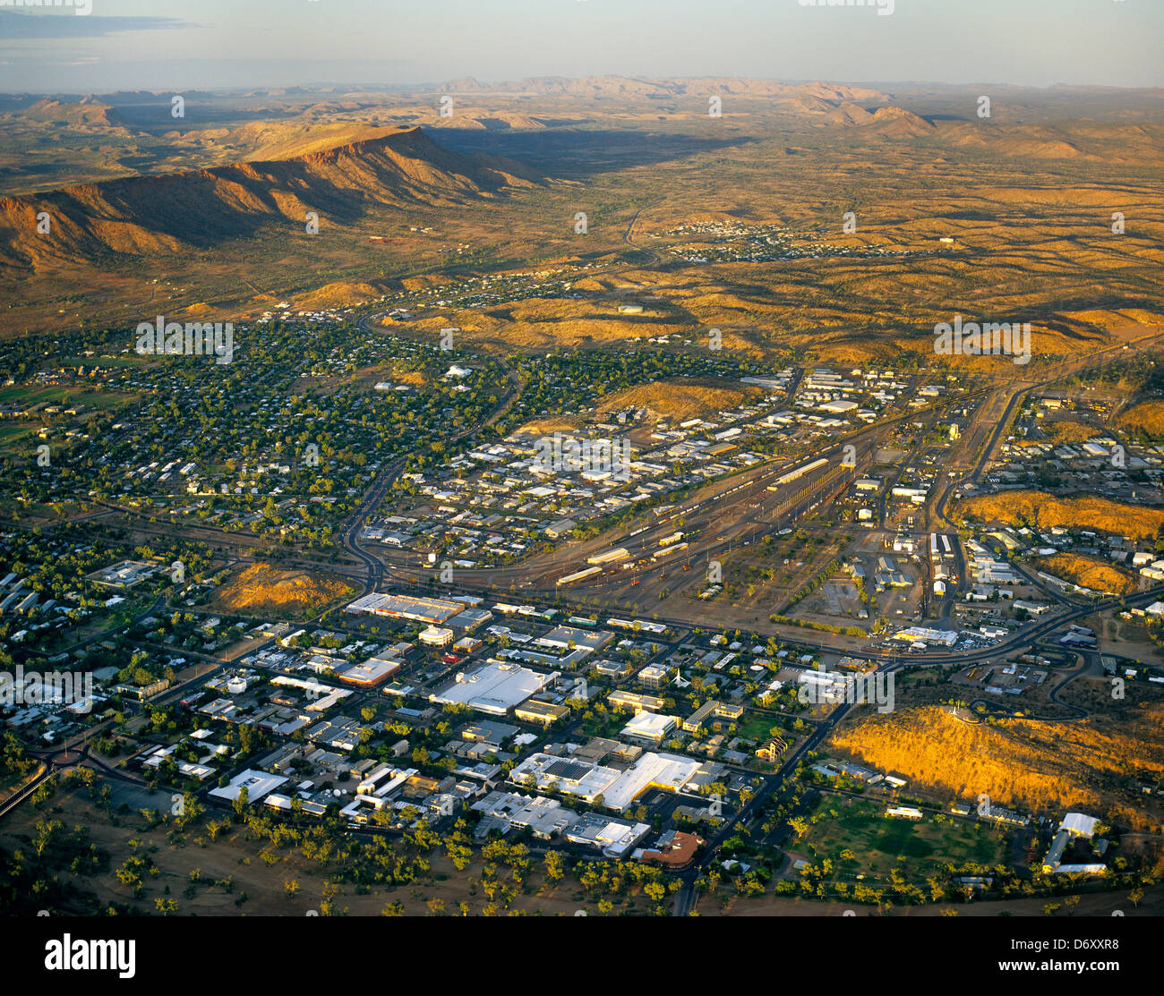 Australia, Northern Territory, aerial view of Alice Springs Stock Photo