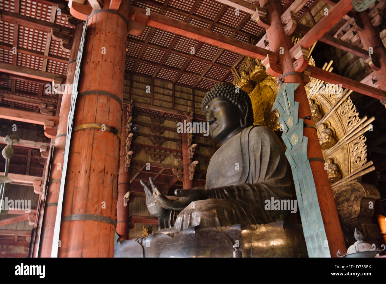 Buddhist statue, Todaiji Temple, largest wooden temple in the world