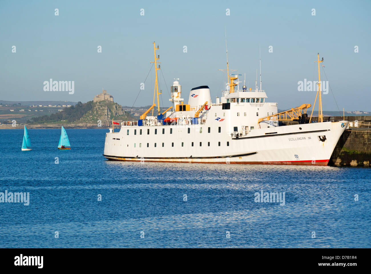 Scillonian III, the Isles of Scilly ferry, in Penzance harbour with