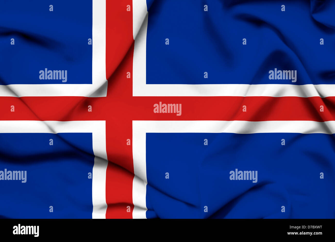 Iceland Waving Flag Stock Photo Alamy