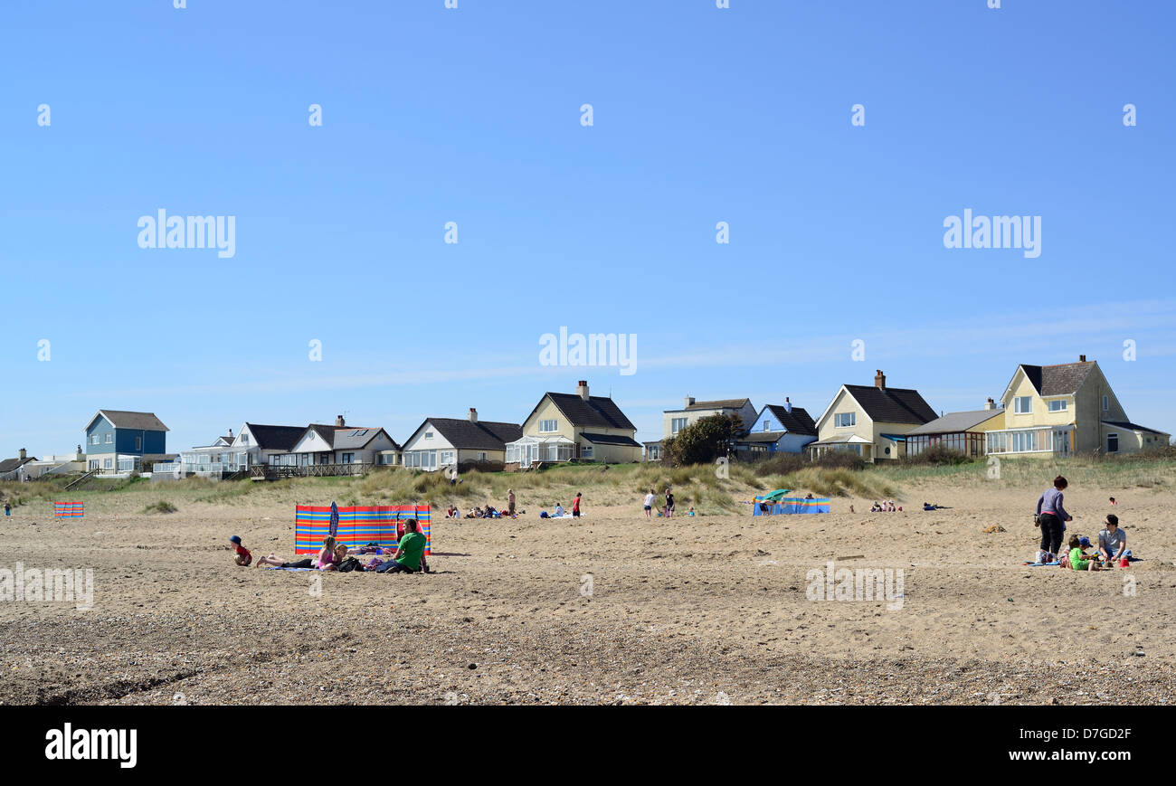 Gedney Drove End, Lincolnshire Coast on a Blue Sky Day Stock Photo