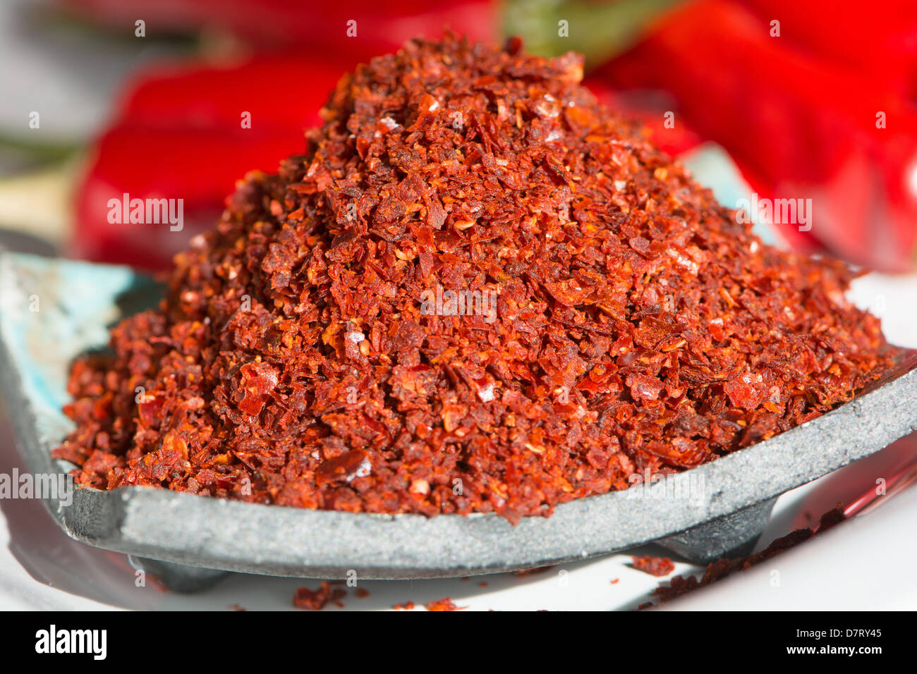 Turkish chili flakes (pul biber Stock Photo, Royalty Free Image