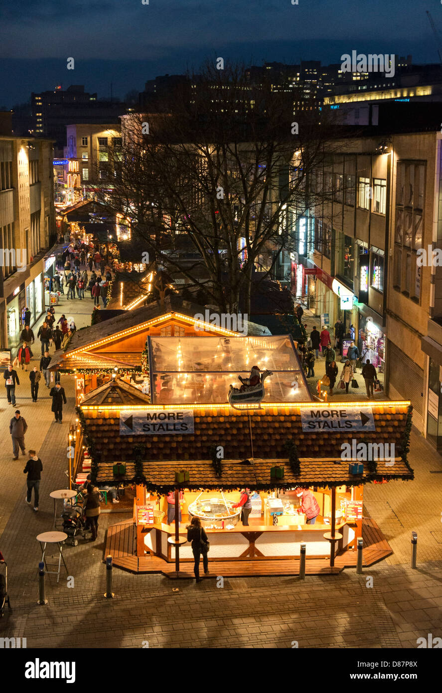 Bristol Christmas market in the city centre, England UK Stock Photo