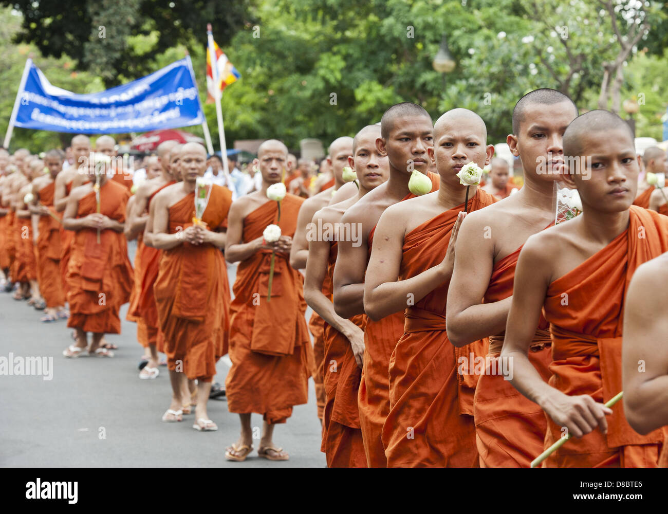 Phnom Penh Cambodia May Monks Celebrate Visak Bochea Day