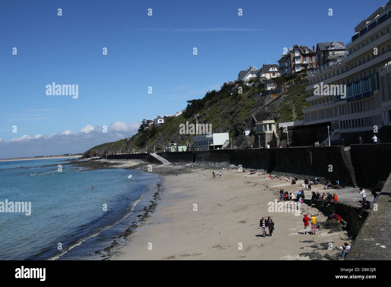 The beach at Granville, Normandy, France Stock Photo, Royalty Free