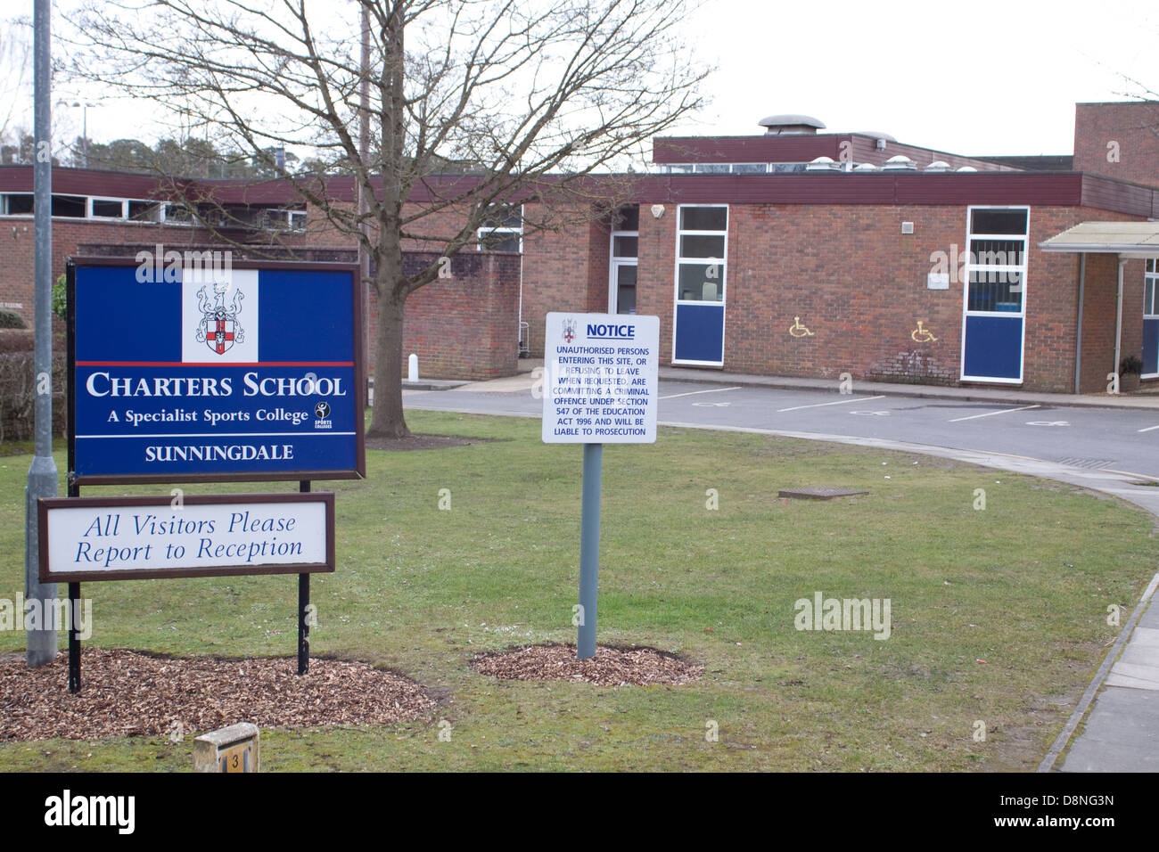 Entrance to Charters School, Sunningdale Stock Photo, Royalty Free