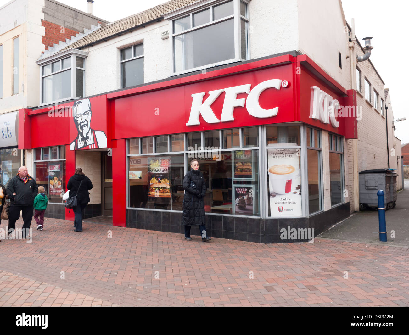 Outlet KFC Kentucky Fried Chicken café and TakeAway Redcar Cleveland Stock Photo, Royalty Free
