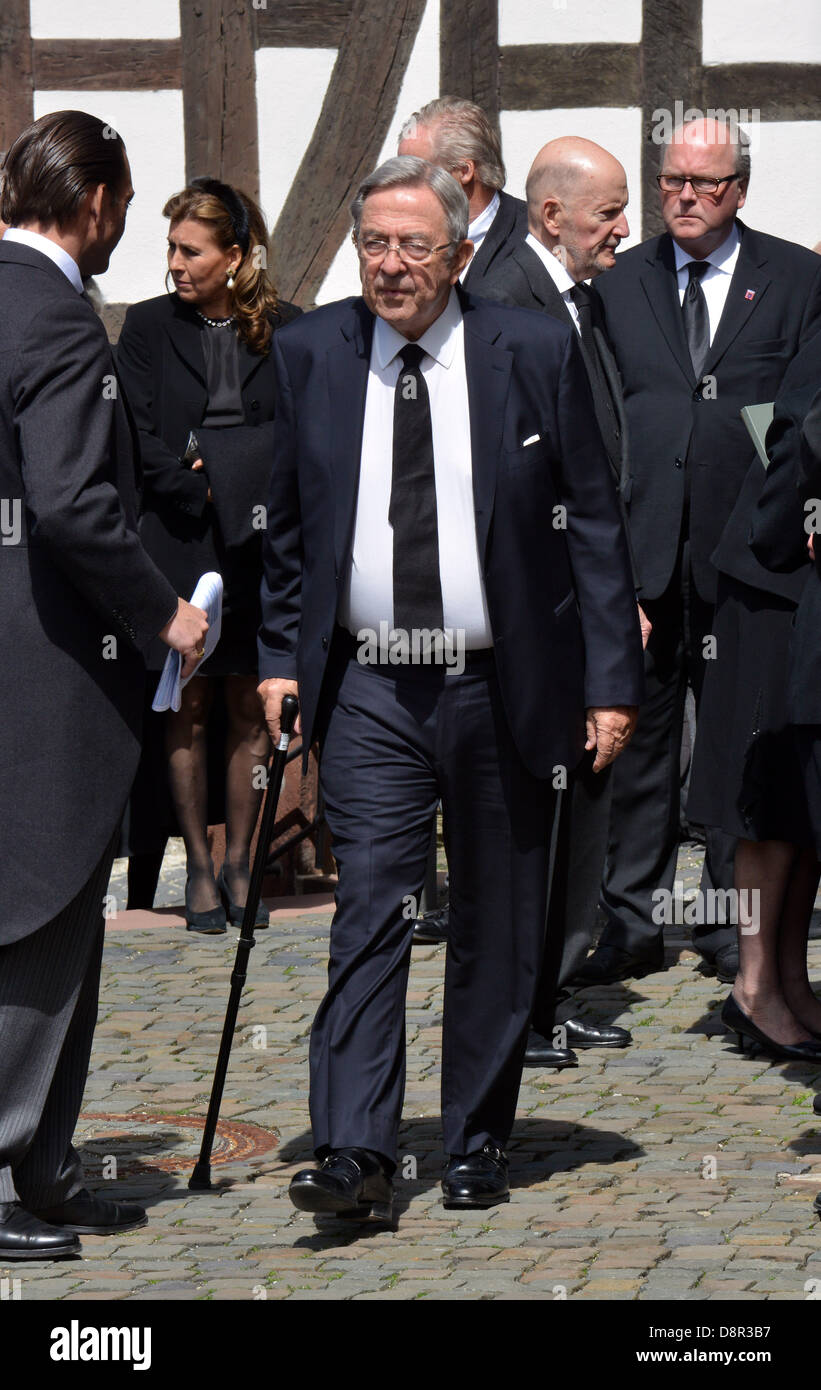 King Constantine attends the funeral service of Moritz, Landgrave of