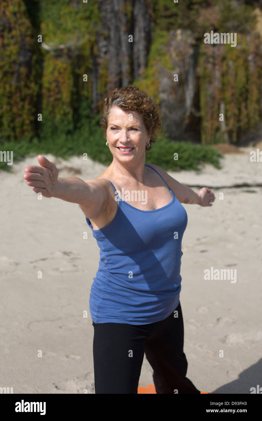 Mature Woman Exercise Beach Hi Res Stock Photography And Images Alamy