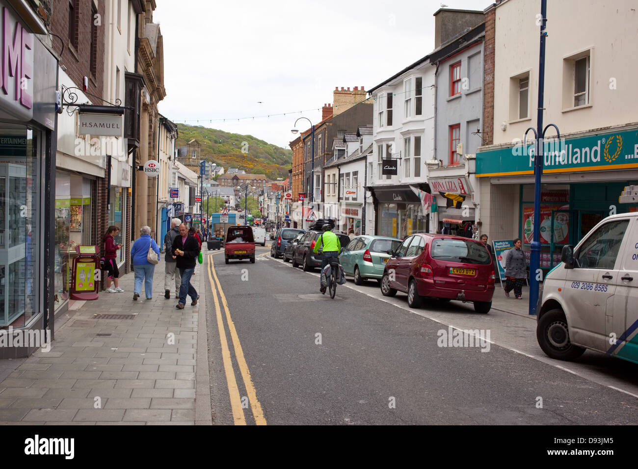 Great Darkgate Street shops in Aberystwyth, Ceredigion Dyfed Wales