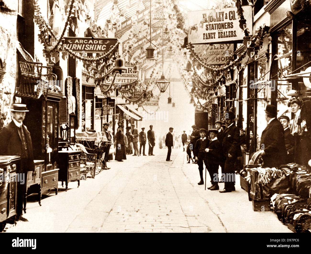 Barnsley Eldon Arcade early 1900s Stock Photo, Royalty Free Image