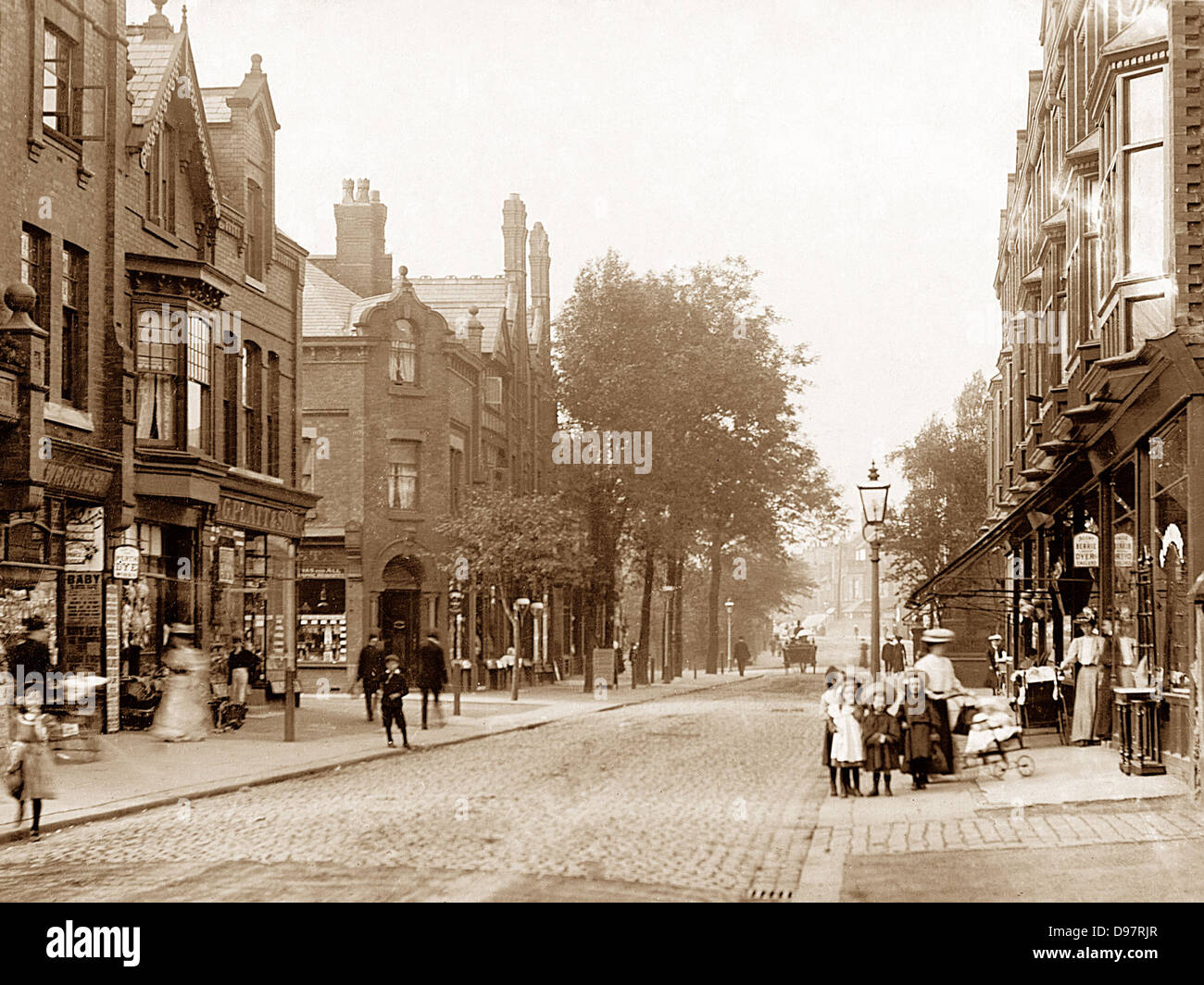 Urmston Station Road early 1900s Stock Photo, Royalty Free Image