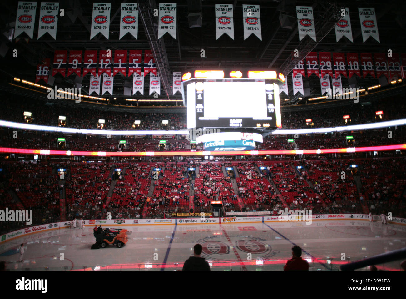 Intermission at a Montreal Canadiens Hockey game inside the Bell Stock