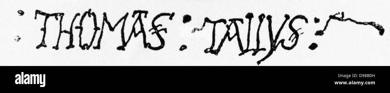 Image result for Thomas Tallis signature