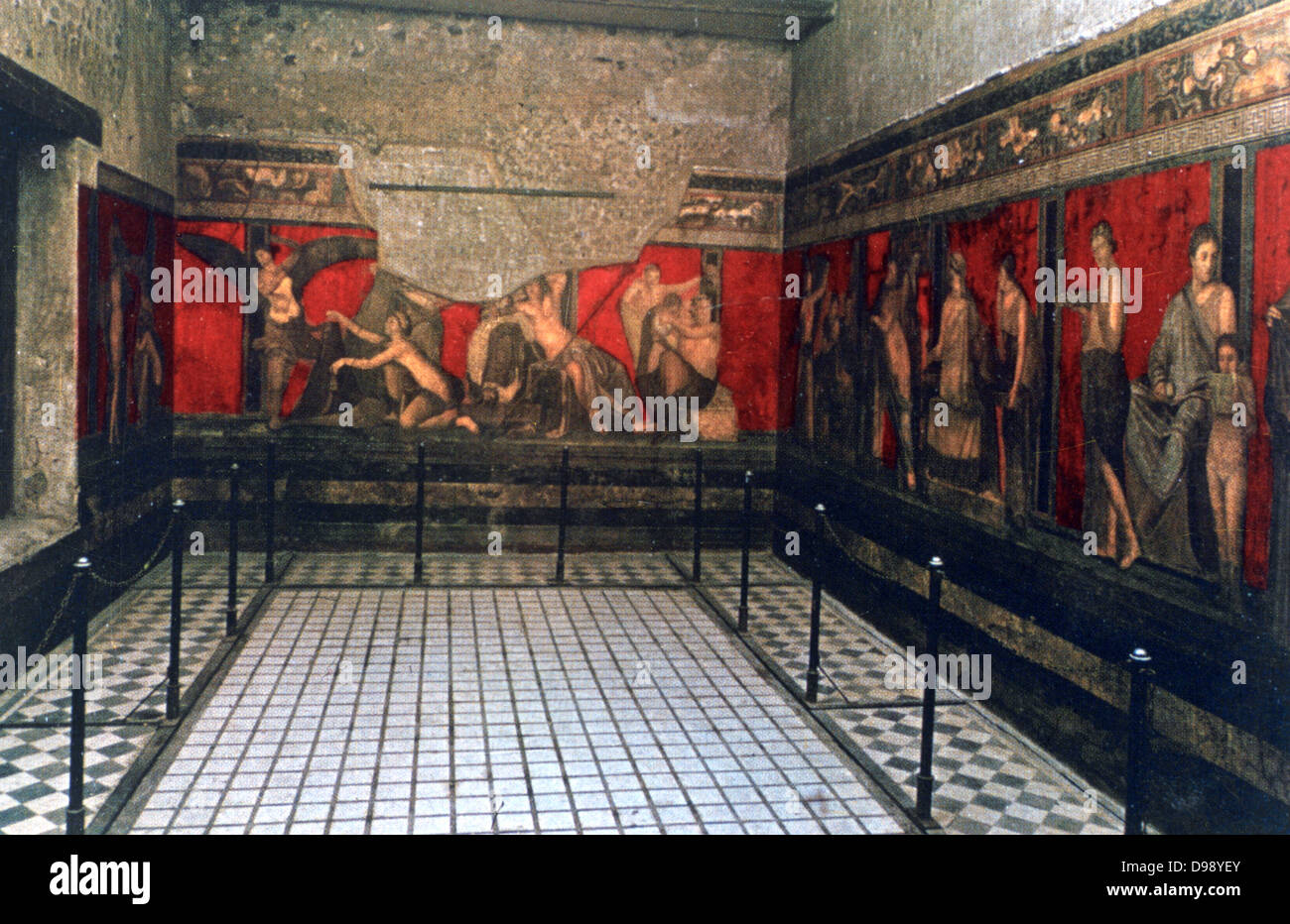 Ritual Frescoes In The Initiation Chamber, Villa Of The Mysteries Stock ...