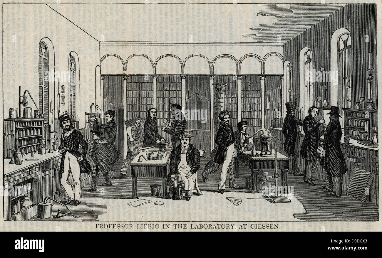 German chemist Justus von Liebig's (18031873) laboratory at Stock