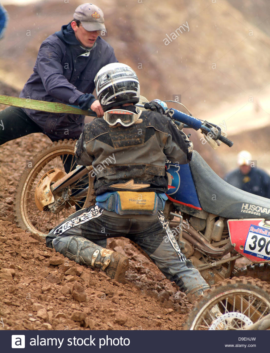 bike camping crash danger dangerous dirt dirt bike drunk extreme Stock