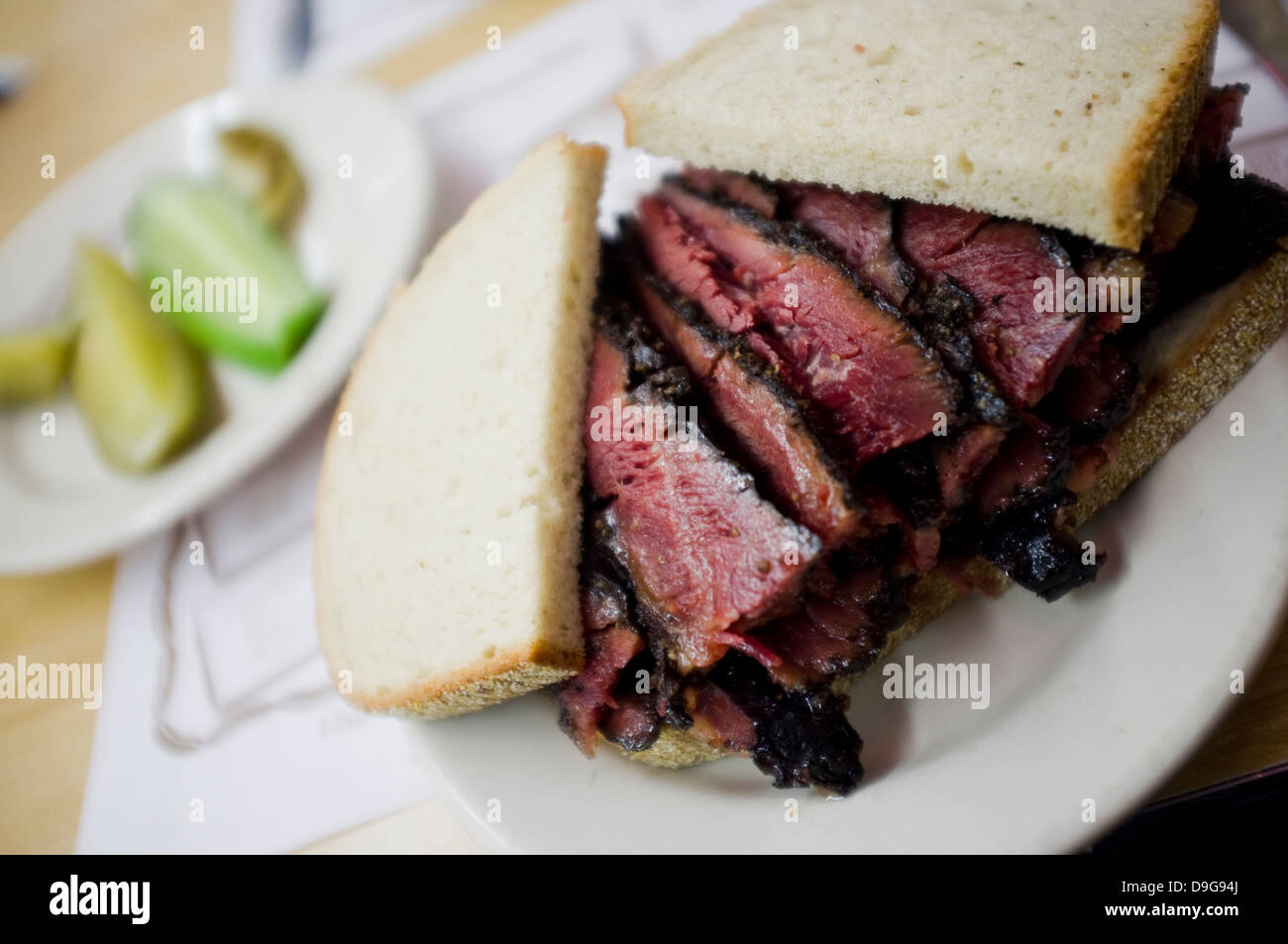 Katz's Delicatessen pastrami sandwich, Manhattan, New York City Stock