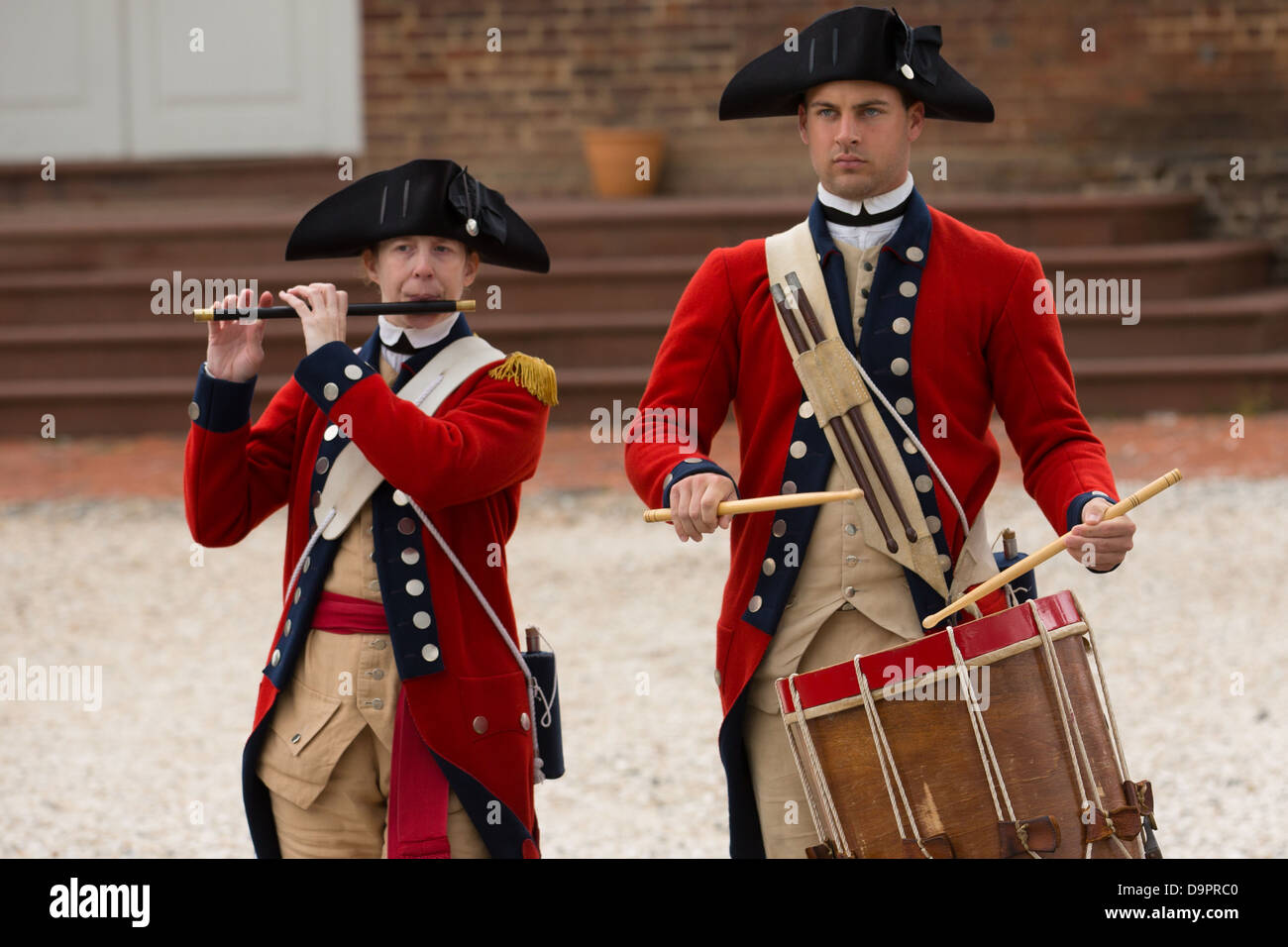 Revolutionary War soldiers at Colonial Williamsburg, Virginia, USA