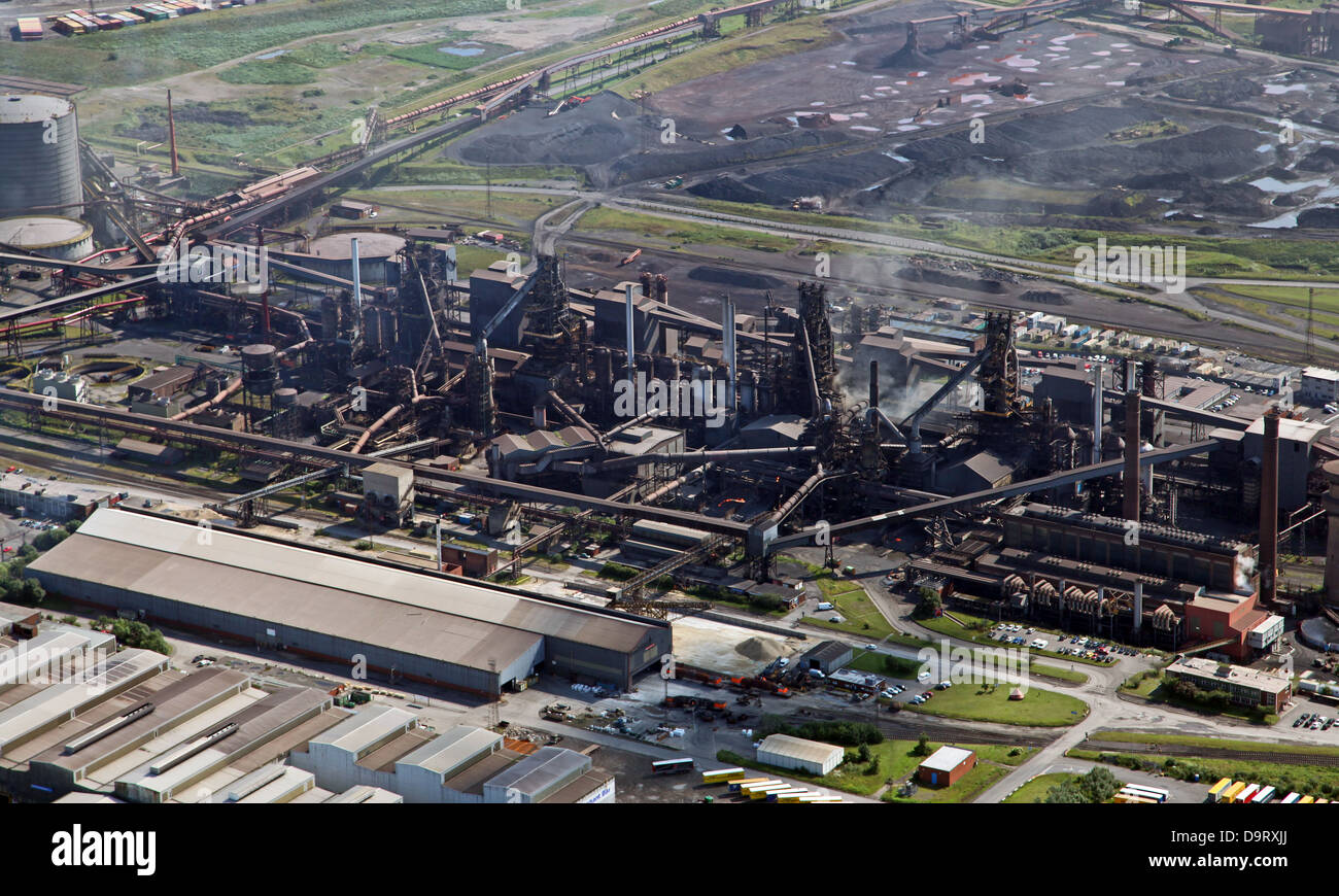 aerial view of British Steel Tata steelworks at Scunthorpe, formerly