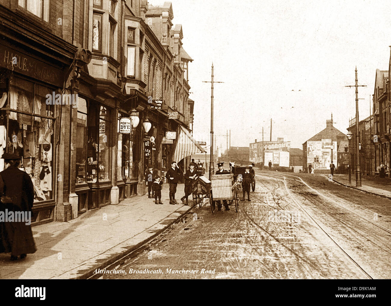 Broadheath Manchester Road near Altrincham early 1900s Stock Photo