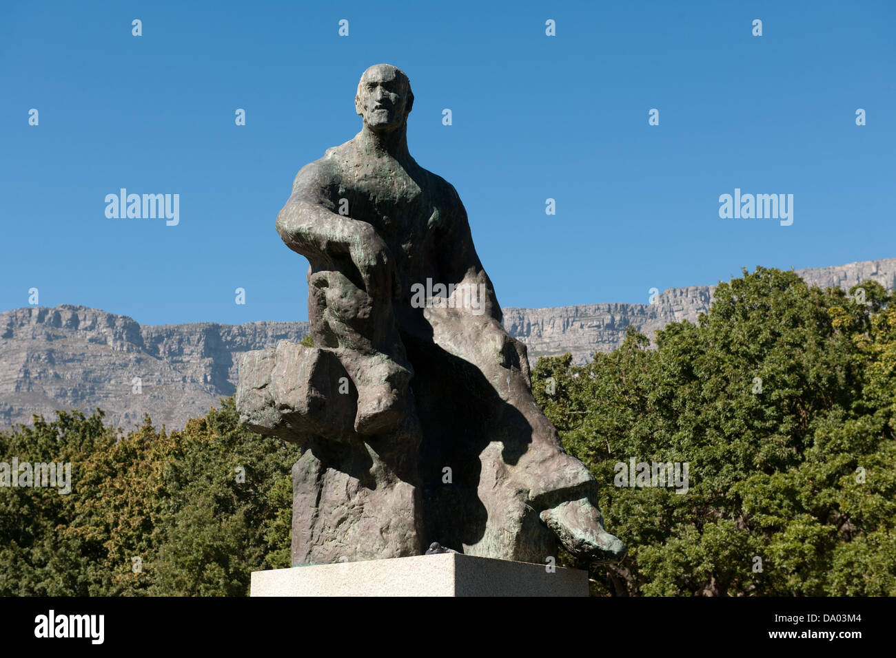 Jan smuts Statue, The Company's Garden, Cape Town, South Africa Stock