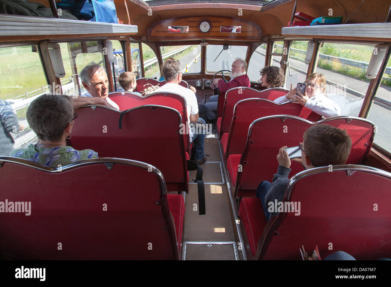 A 1948, 29 seat Bedford "OB" coach used as a Shuttle Bus between Stock
