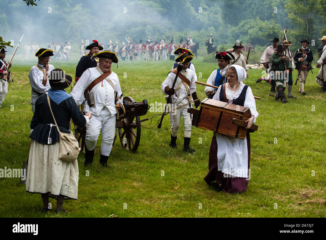 Lancaster, Pennsylvania Revolutionary War Reenactors gather at an