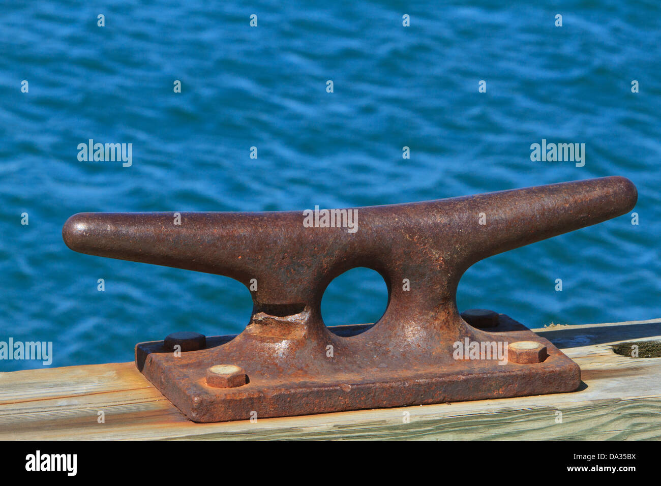 Cleat for tying a boat to the dock Stock Photo, Royalty Free Image