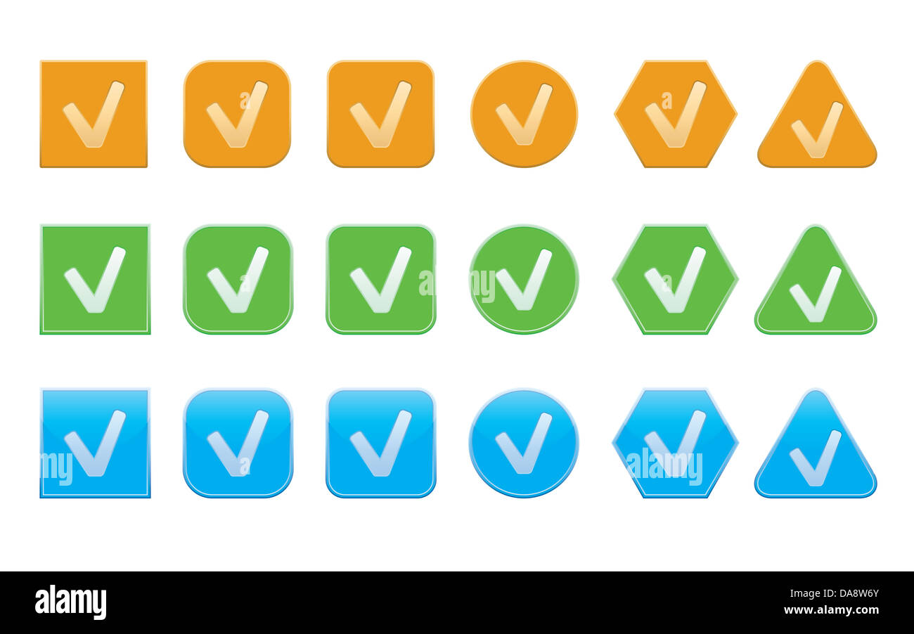 Set Of Check Mark Icons Of Different Shape Stock Photo Alamy