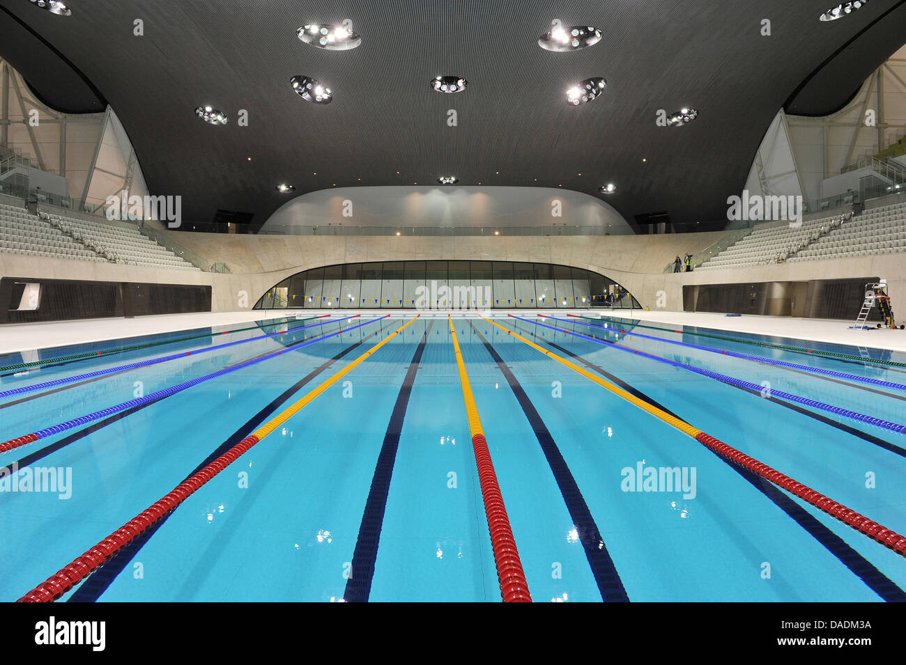the swimming stadium aquatics centre designed by architect zaha hadid is seen with the swimming pool for the swimming competitions at the olympic park in - Olympic Swimming Pool 2012 the swimming stadium aquatics centre designed by architect zaha hadid is seen with the swimming pool for the swimming competitions at the olympic park in - Olympic Swimming Pool 2012