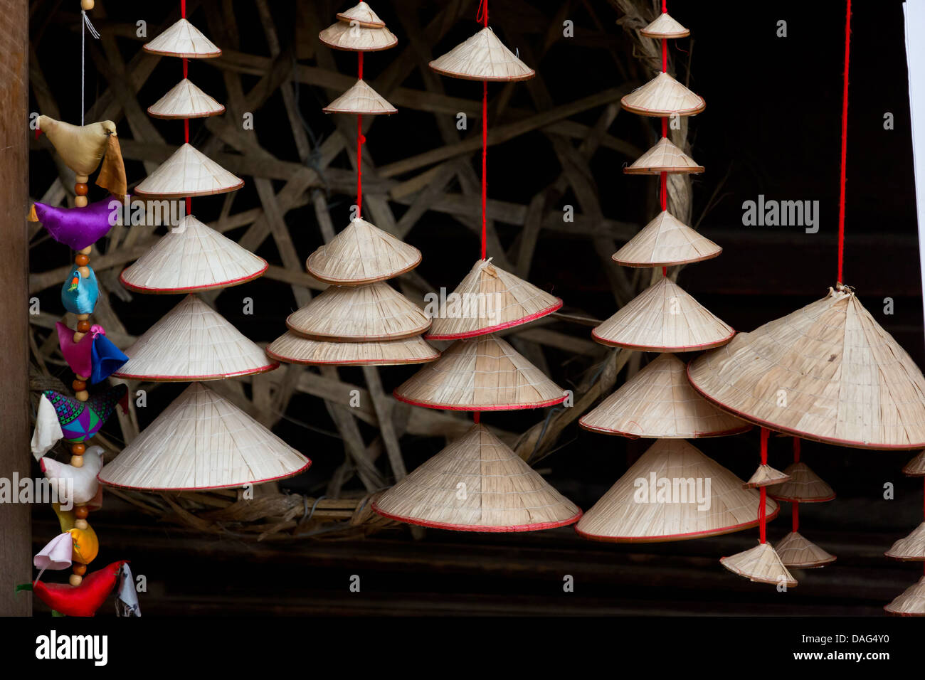 Traditional Vietnamese Non La Straw Hat in Hanoi, Vietnam Stock Photo