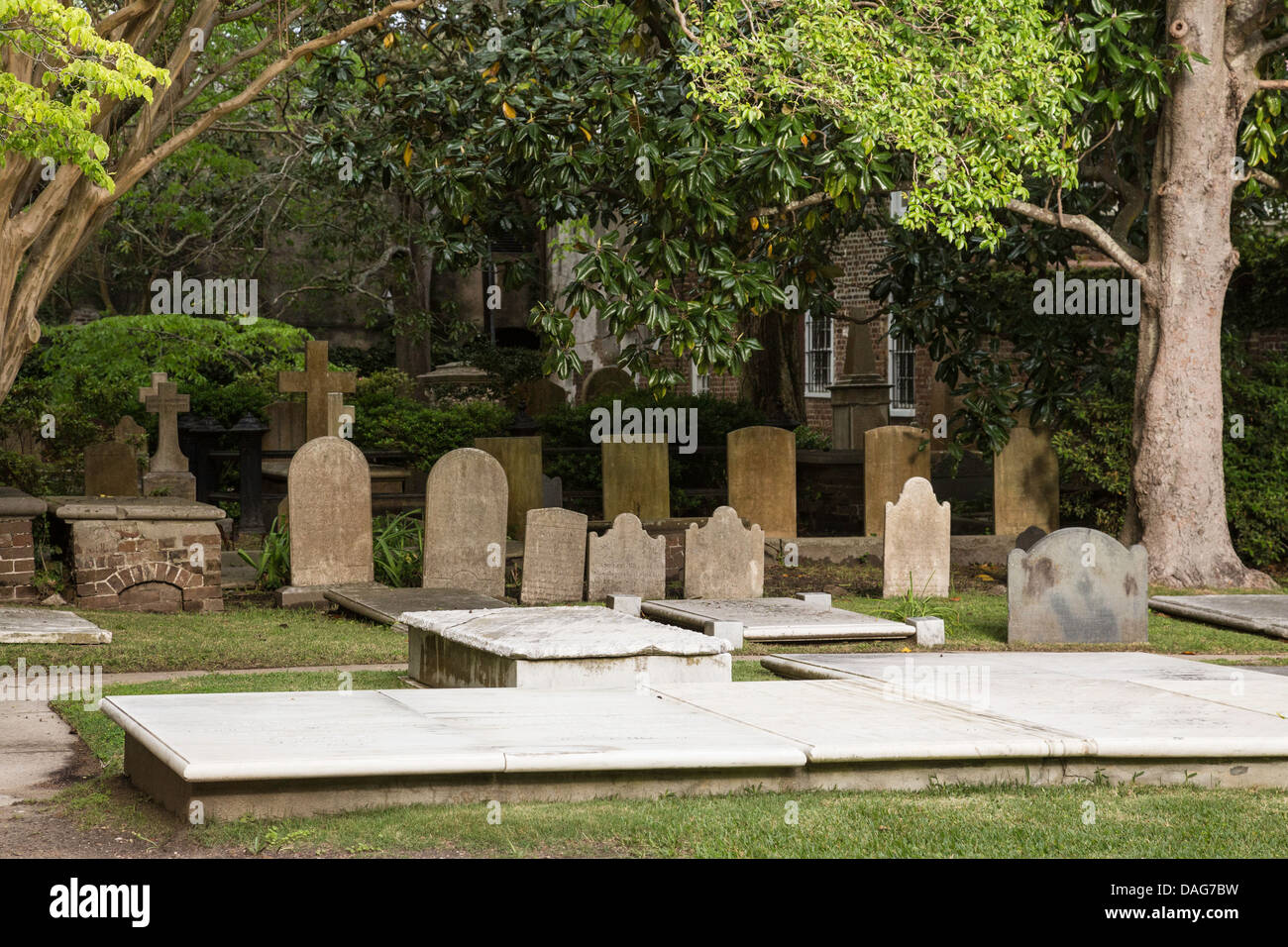 St. Philip's Church Cemetery, Charleston, South Carolina, USA Stock