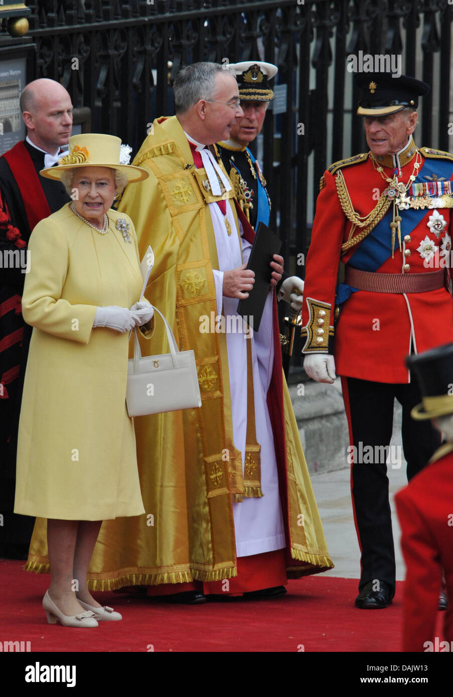 British Crown Prince Charles (2ndR), Queen Elizabeth II. (L) and Stock