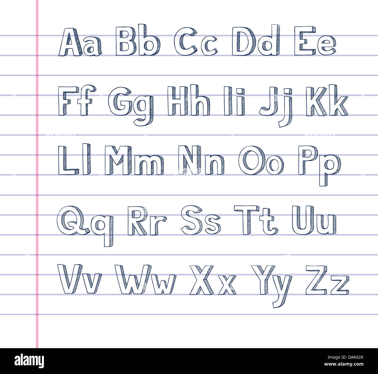 Alphabet writing paper