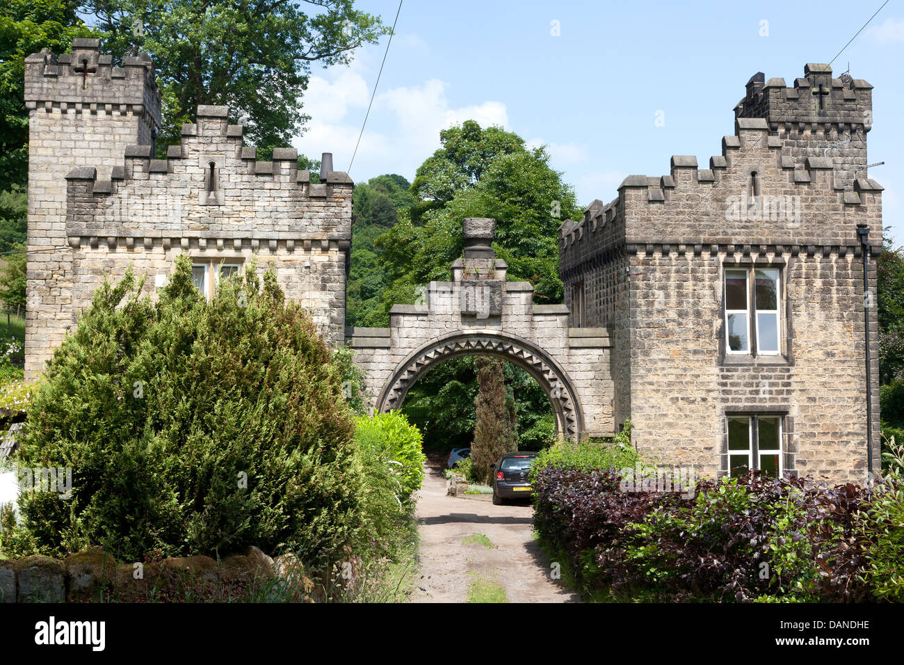 Castle Carr lower gatehouse, near Luddenden, West Yorkshire Stock Photo
