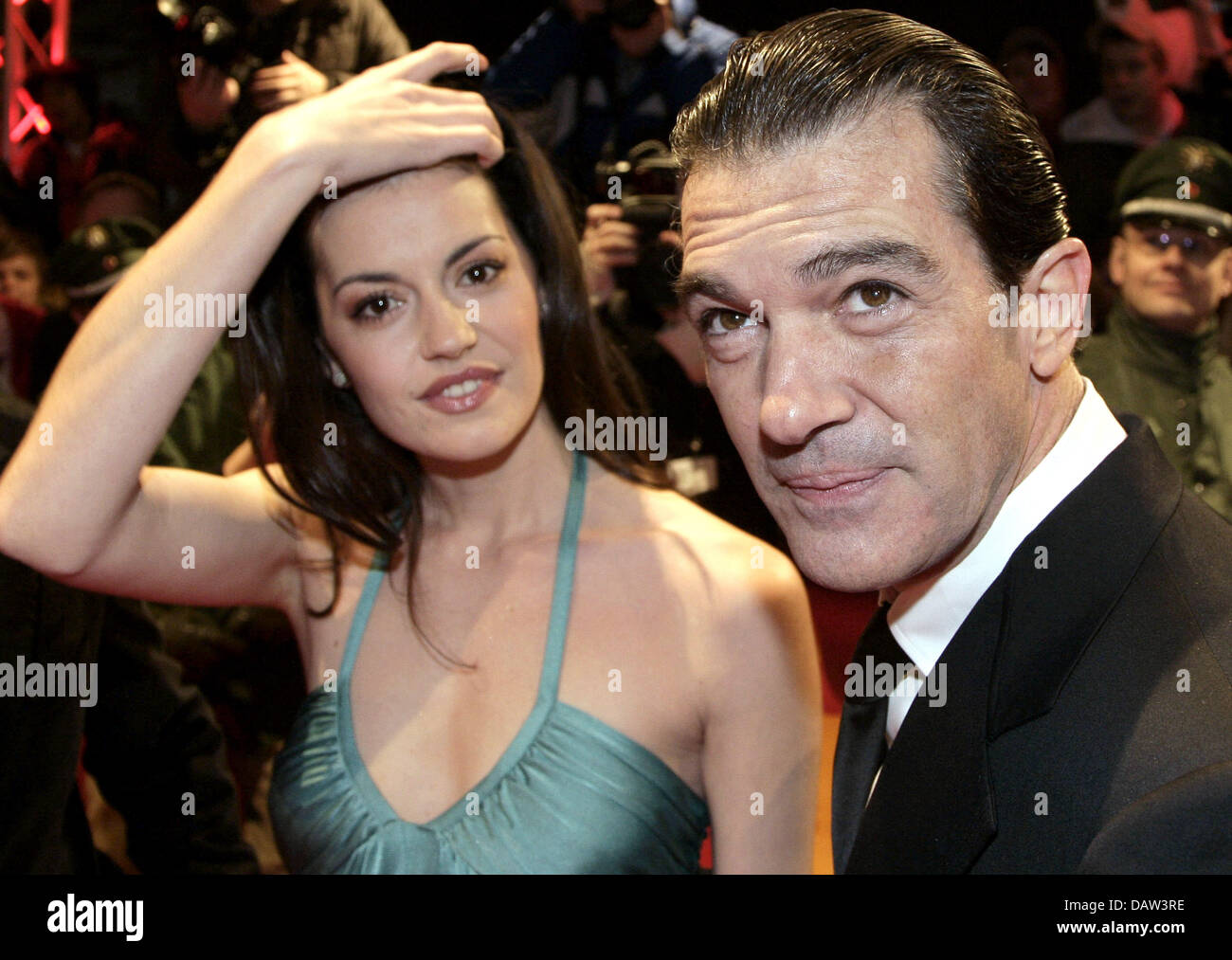 Spanish actor Antonio Banderas (R) and actress <b>Maria Ruiz</b> (L) pose at - spanish-actor-antonio-banderas-r-and-actress-maria-ruiz-l-pose-at-DAW3RE