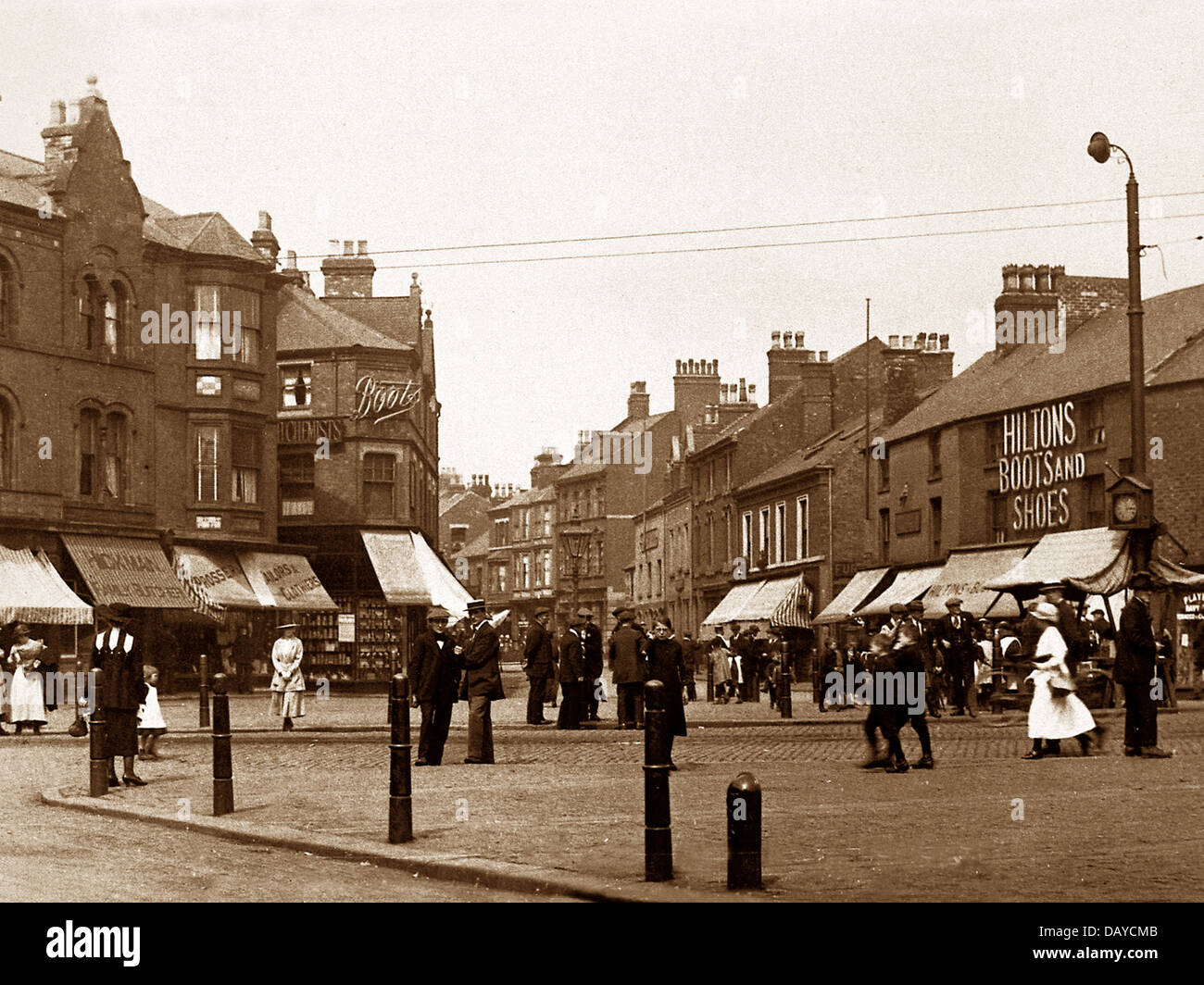 Bulwell Market Place early 1900s Stock Photo, Royalty Free Image