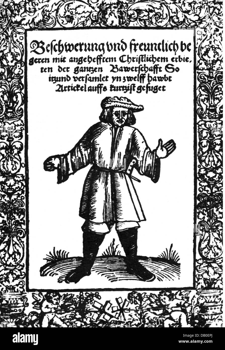 German peasants' revolt 1524 1526, twelve articles of the peasants Stock Photo, Royalty Free