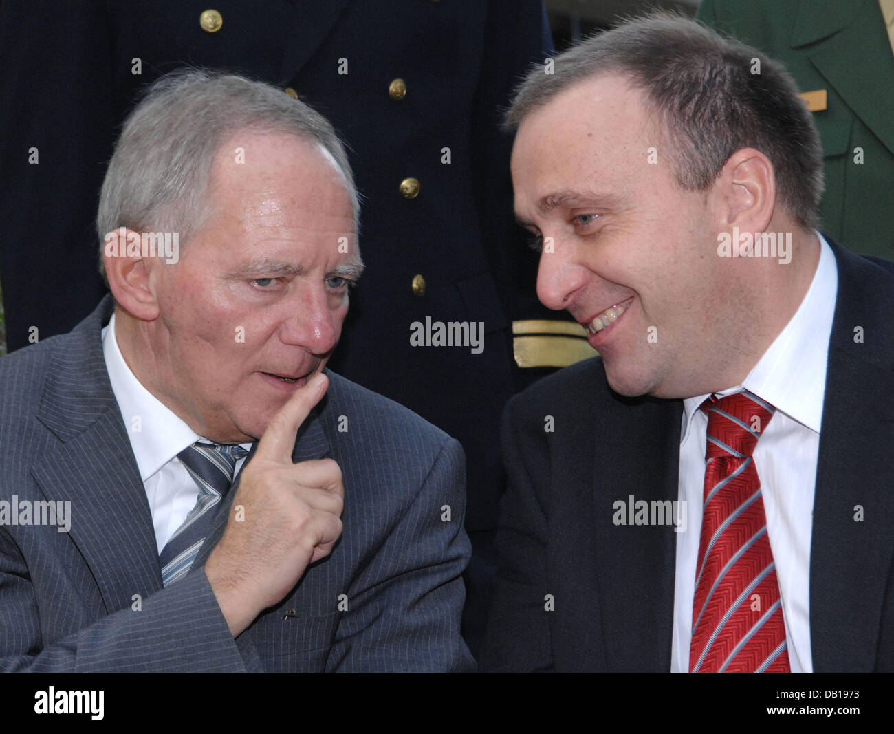 German Interior Minister Wolfgang Schaeuble (L) meets his new Polish ...