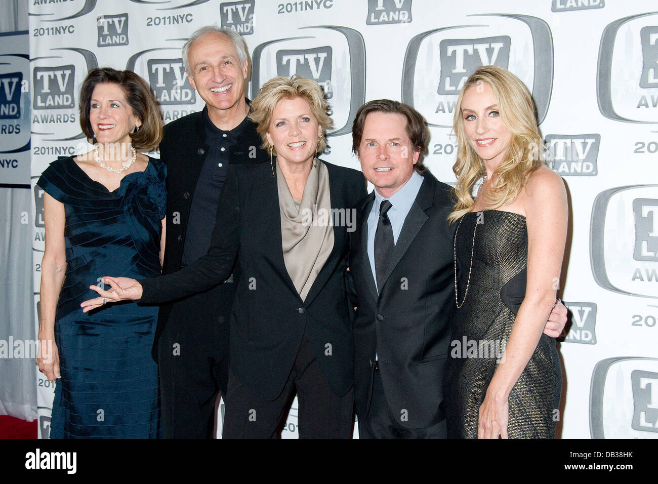 Elza Bergeron, actors Michael Gross, Meredith Baxter, Michael J. Fox Stock Photo, Royalty Free