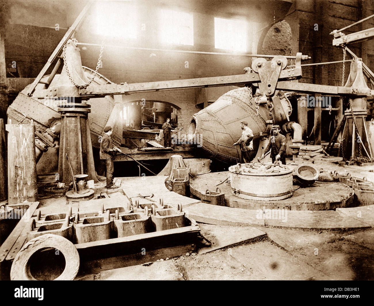 Penistone Steel Works Bessemer Casting Pit early 1900s Stock Photo