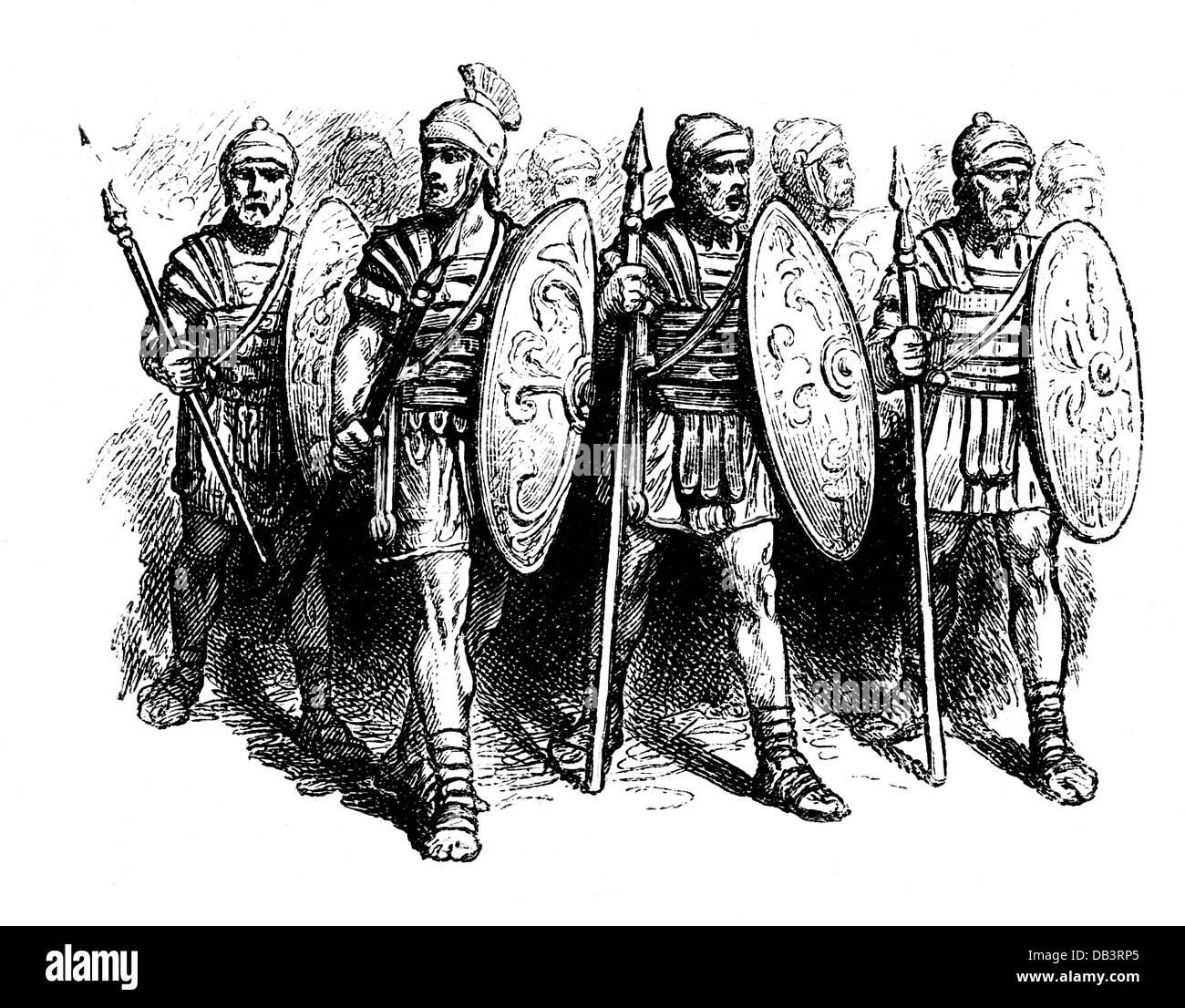 military, Ancient World, Roman Empire, legionaries, drawing after a