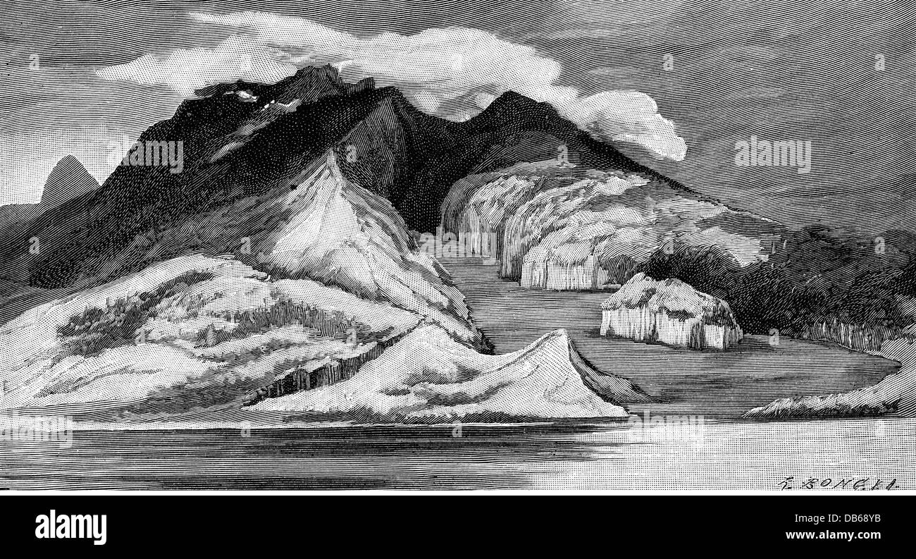 disasters, volcano, Mount Pelee, Martinique, before the eruption of Stock Photo, Royalty Free