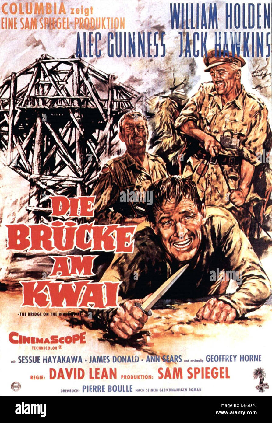 Image result for THE BRIDGE ON THE RIVER KWAI poster