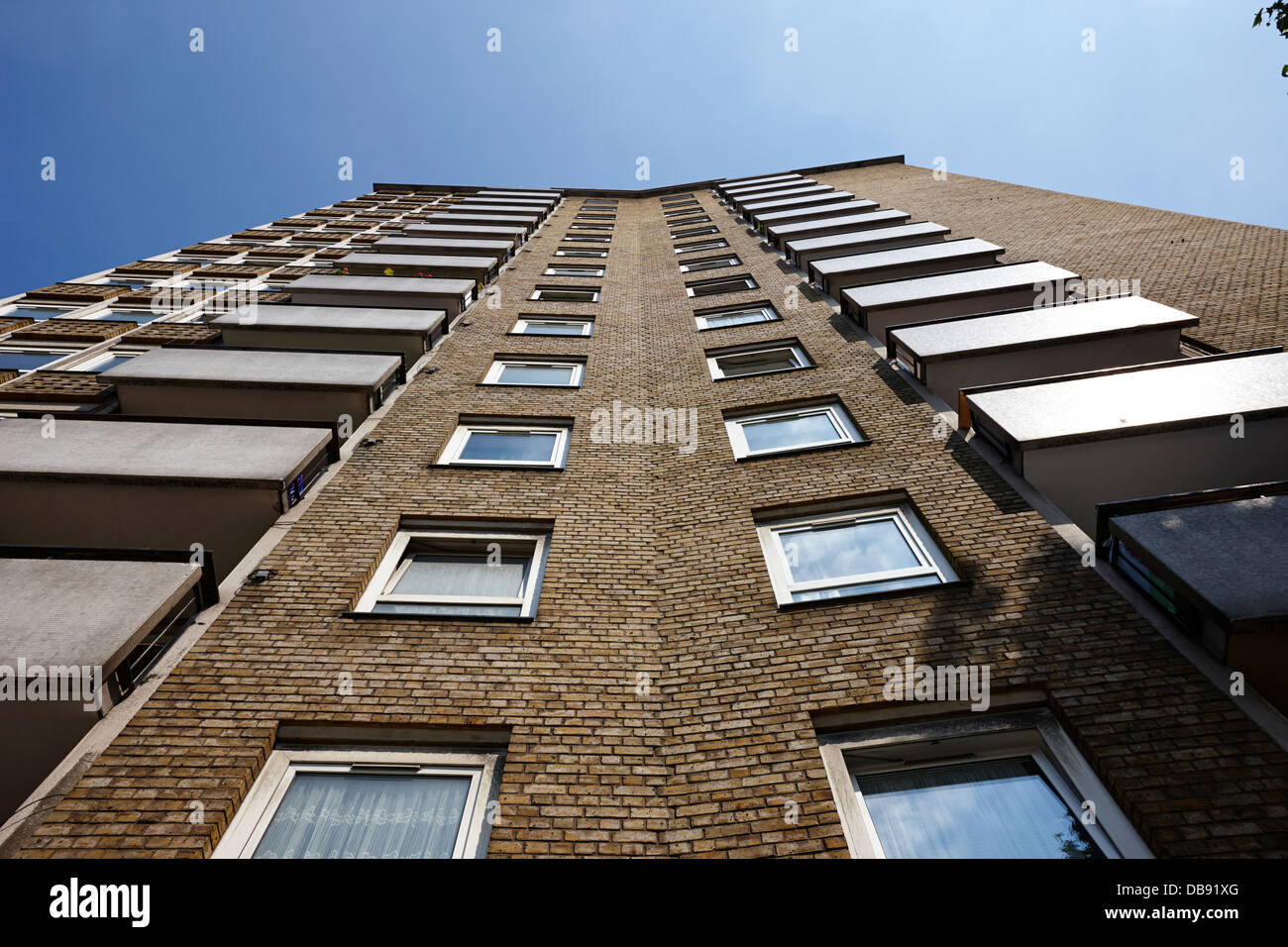looking up at stangate house 1950s tower block flats housing lambeth